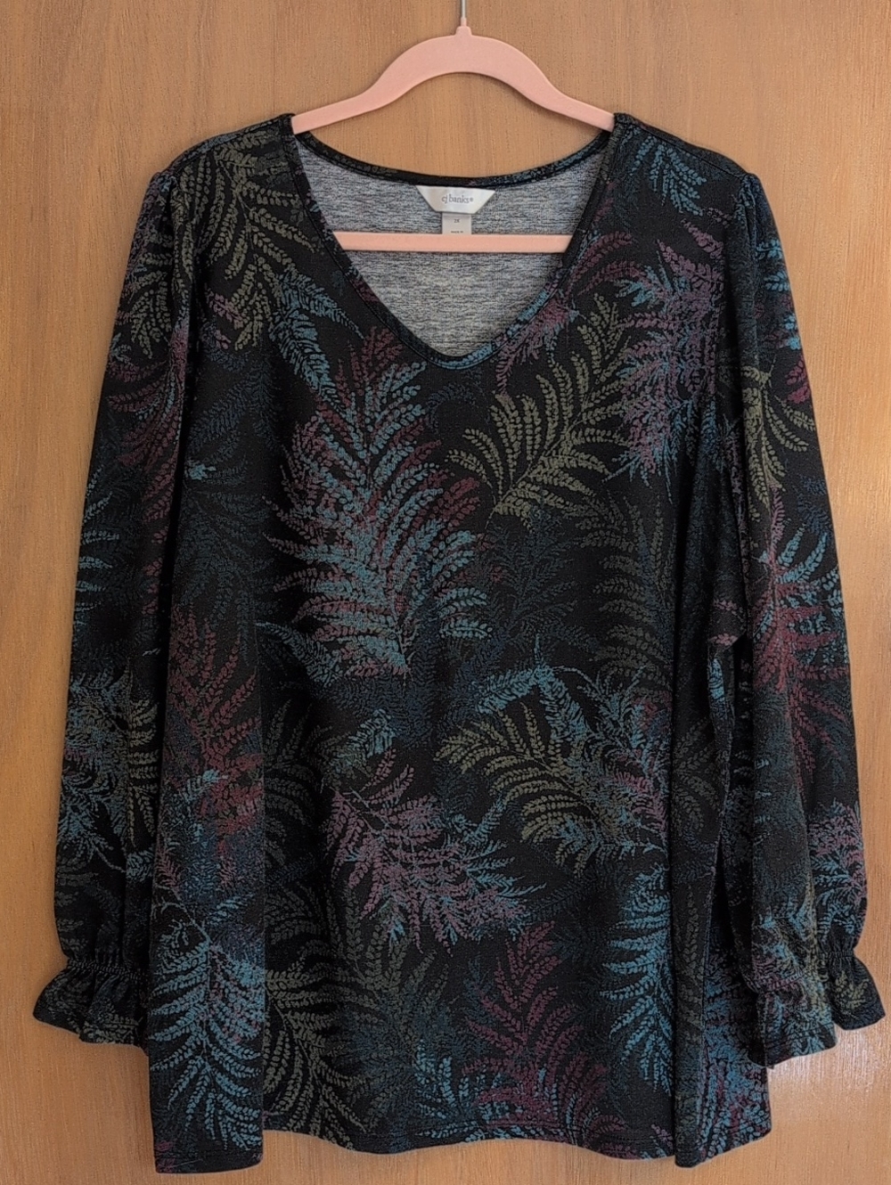 CJ Banks Botanical Print Top
